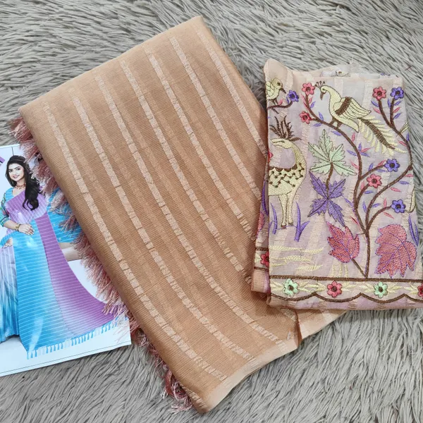 Double Colour Popcorn Saree |SR13